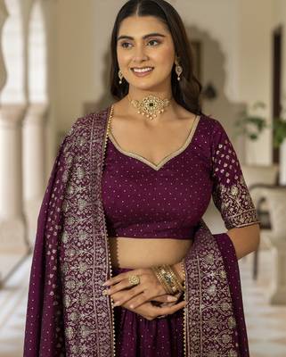 Maroon lehenga choli for wedding 4