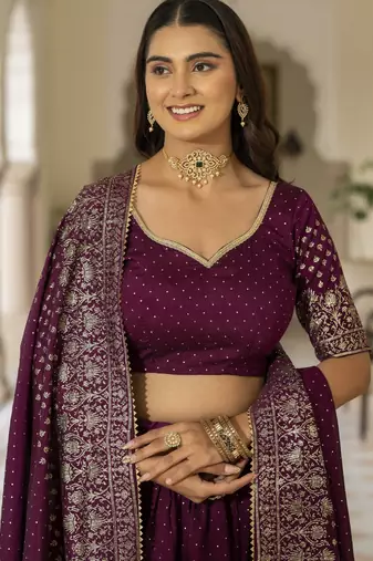Maroon lehenga choli for wedding