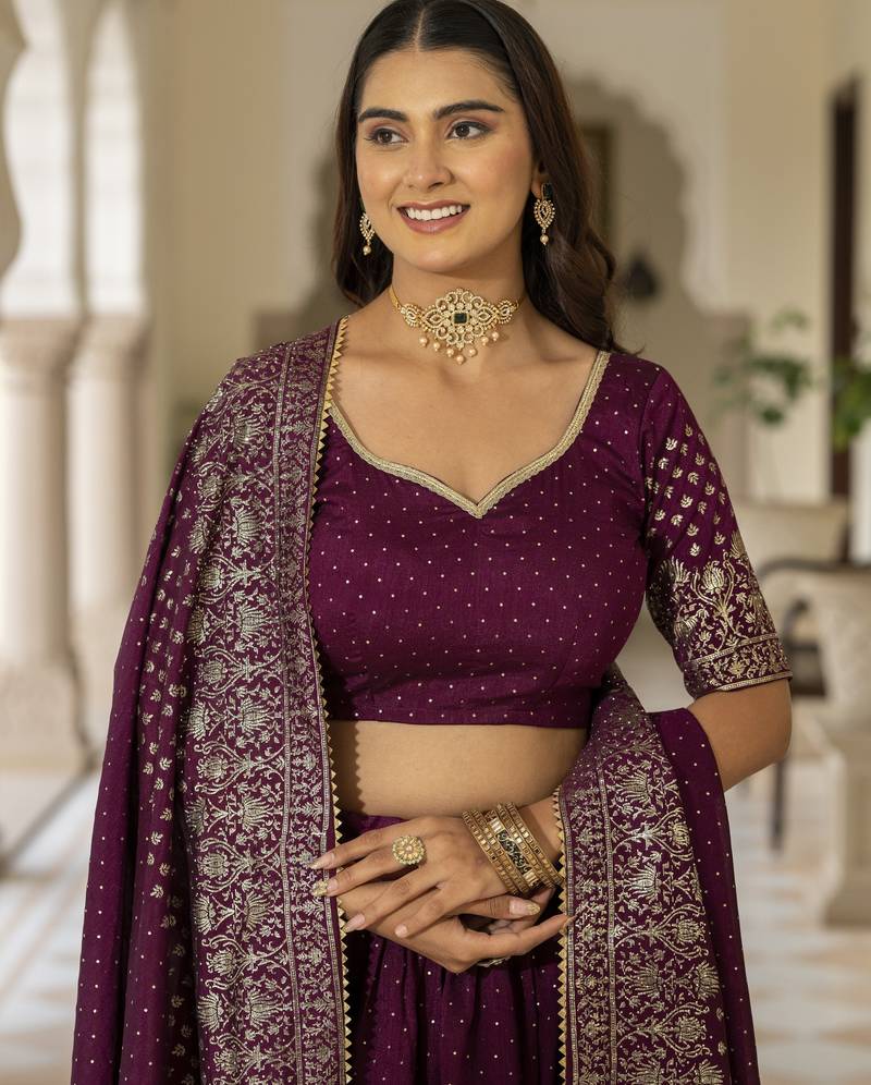 Maroon lehenga choli for wedding