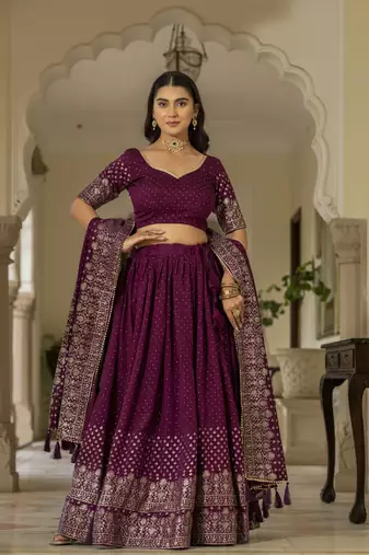 Maroon lehenga choli for wedding