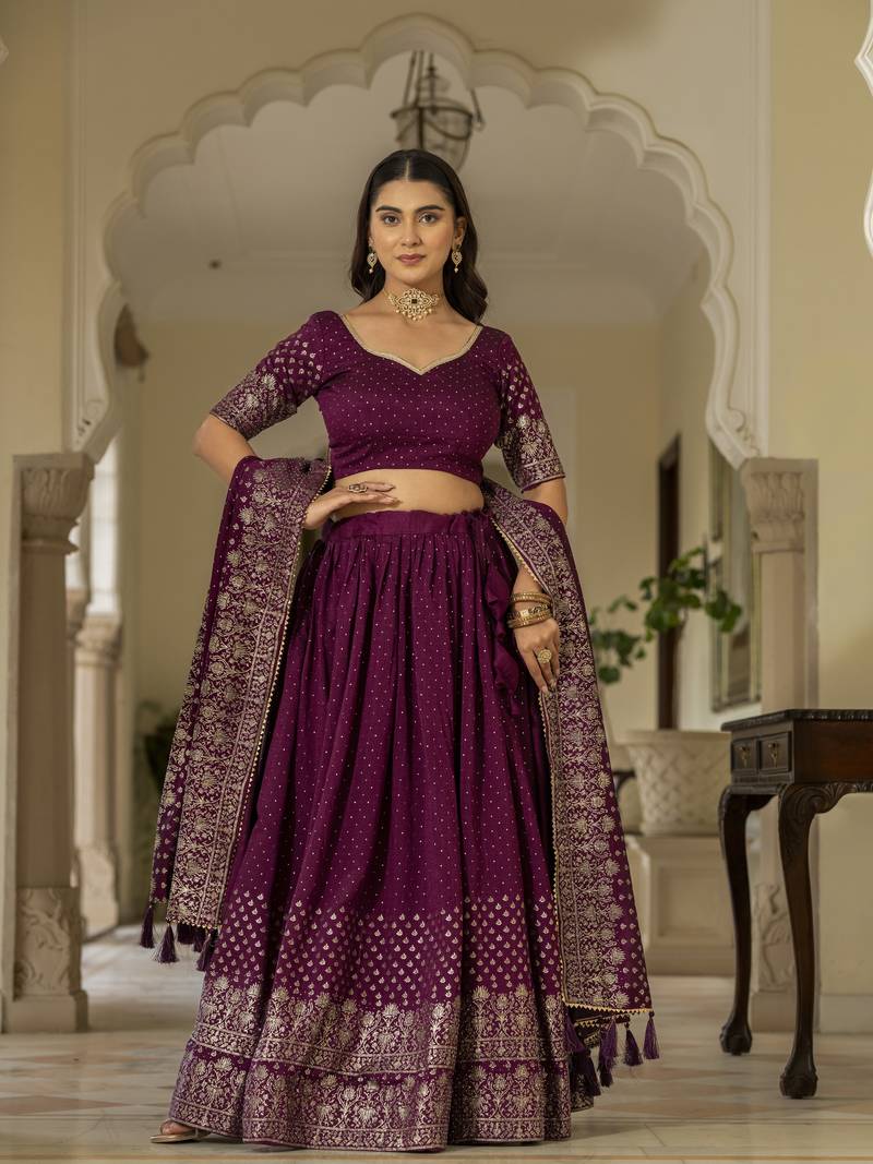 Maroon lehenga choli for wedding