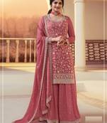 Pink Silk Blend semi stitched wedding suits