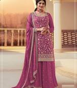 Lavender Silk Blend semi stitched wedding suits