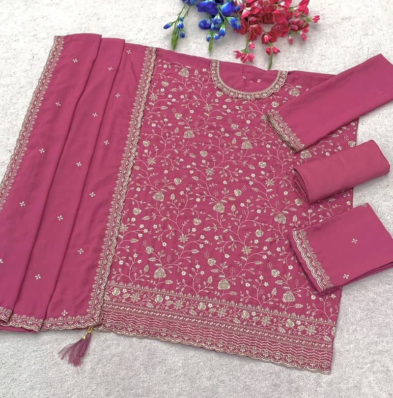 Lavender Silk Blend semi stitched wedding suits