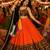 Orange Gamthi Mirror Work Navratri Lehenga Choli Set 
