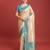 Off white sky kanjivaram silk banarasi jacuard work saree with unstitched blouse piece