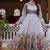 Elegant grey floral printed anarkali suit set with dupatta for women