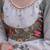 Elegant grey floral printed anarkali suit set with dupatta for women