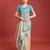 Off white sky kanjivaram silk banarasi jacuard work saree with unstitched blouse piece