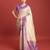 Off white sky banarasi silk blend jacuard work saree with unstitched blouse piece