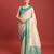 Off white sky kanjivaram silk banarasi jacuard work saree with unstitched blouse piece