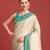 Off white sky kanjivaram silk banarasi jacuard work saree with unstitched blouse piece