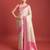 Off white pink kanjivaram silk banarasi jacuard work saree with unstitched blouse piece