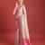 Off white pink kanjivaram silk banarasi jacuard work saree with unstitched blouse piece