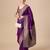 wine silk blend banarasi jacuard work saree with unstitched blouse piece