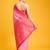 pink silk blend banarasi jacuard work saree with unstitched blouse piece