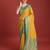 yellow silk blend banarasi jacuard work saree with unstitched blouse piece