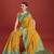 yellow silk blend banarasi jacuard work saree with unstitched blouse piece