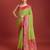 parrot green silk blend banarasi jacuard work saree with unstitched blouse piece