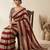 Maroon Color Hand aari work with real handwork gold mirror work Silk Blend Saree