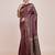 maroon silk blend banarasi jacuard work saree with unstitched blouse piece