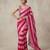 Pink Color Hand aari work with real handwork gold mirror work Silk Blend Saree