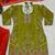 Lime green & red embroidered lehenga choli set with dupatta