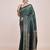 green silk blend banarasi jacuard work saree with unstitched blouse piece