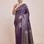 wine silk blend banarasi jacuard work saree with unstitched blouse piece