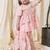 Peach pink embroidered cotton kurti lehenga set