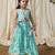 Mint green stripes printed cotton lehenga choli