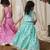 Mint green stripes printed cotton lehenga choli