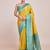 yellow silk blend banarasi jacuard work saree with unstitched blouse piece