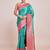 rama silk blend banarasi jacuard work saree with unstitched blouse piece