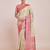cream silk blend banarasi jacuard work saree with unstitched blouse piece