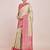 cream silk blend banarasi jacuard work saree with unstitched blouse piece