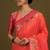 orange silk blend banarasi jacuard work saree with unstitched blouse piece