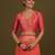 orange silk blend banarasi jacuard work saree with unstitched blouse piece