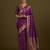 wine silk blend banarasi jacuard work saree with unstitched blouse piece