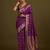 wine silk blend banarasi jacuard work saree with unstitched blouse piece