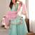 Sky mint georgette party wear embroidery sharara suit set
