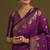 wine silk blend banarasi jacuard work saree with unstitched blouse piece