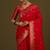 red silk blend banarasi jacuard work saree with unstitched blouse piece