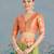 mehendi silk blend banarasi jacuard work saree with unstitched blouse piece