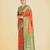 orange  silk blend banarasi jacuard work saree with unstitched blouse piece