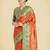 orange  silk blend banarasi jacuard work saree with unstitched blouse piece