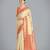 cream  silk blend banarasi jacuard work saree with unstitched blouse piece