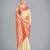 cream  silk blend banarasi jacuard work saree with unstitched blouse piece