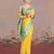 yellow silk blend banarasi jacuard work saree with unstitched blouse piece