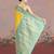 yellow silk blend banarasi jacuard work saree with unstitched blouse piece